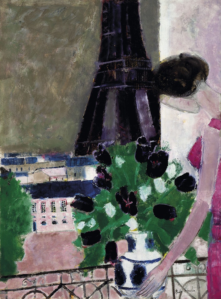 La Tour Eiffel et les Tulipes noires by André Brasilier