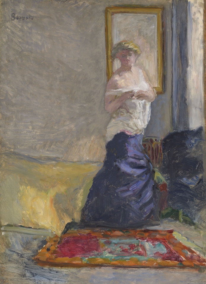 Jeune femme se déshabillant by Pierre Bonnard
