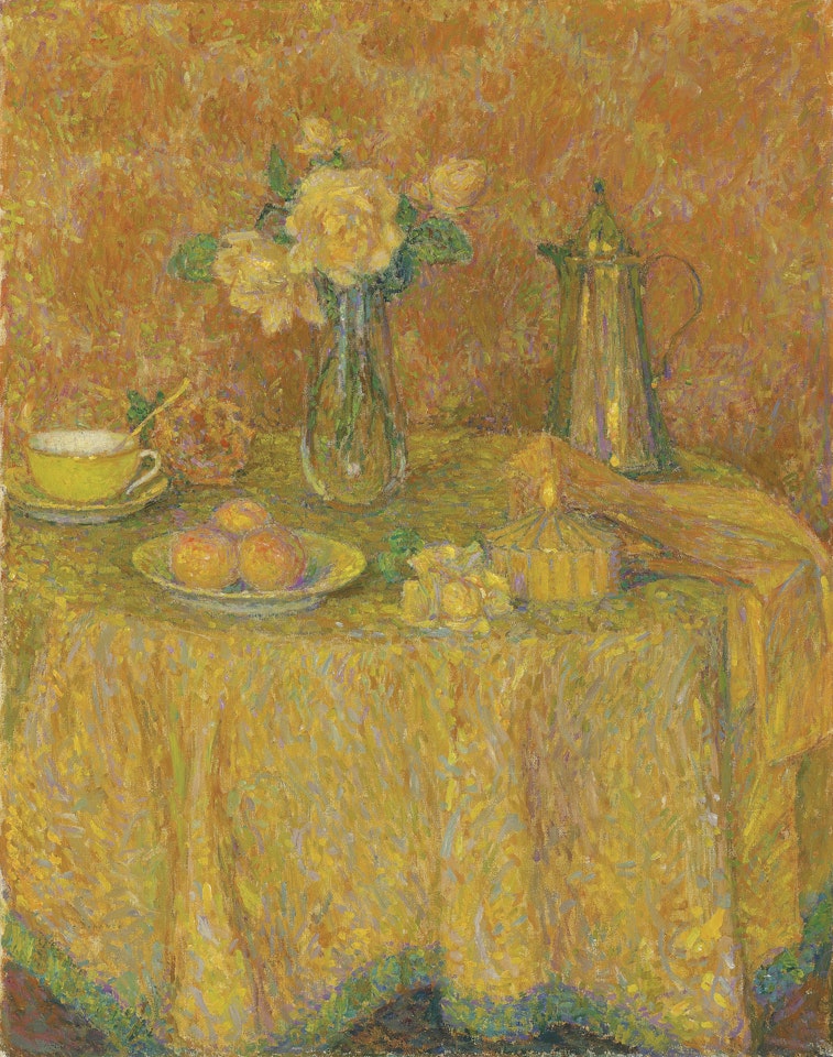 La table, harmonie jaune by Henri Le Sidaner