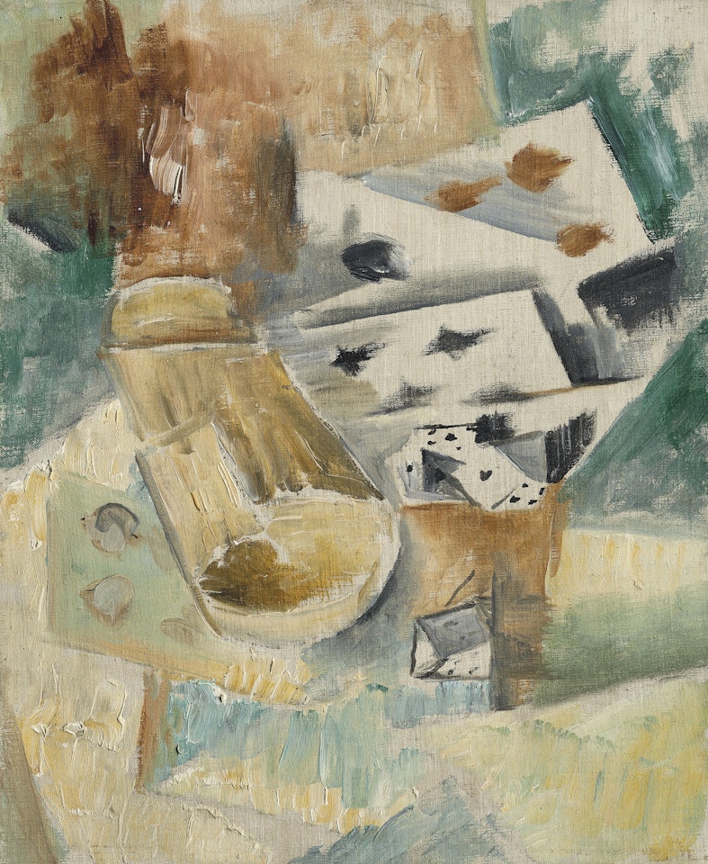 Cartes et cornet à dés by Georges Braque