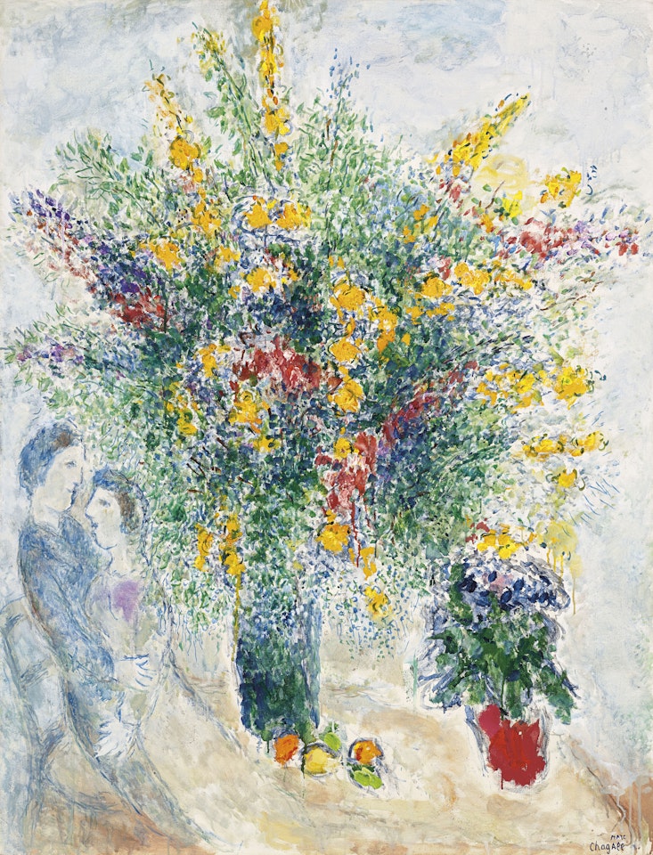 Fleurs dans la lumière by Marc Chagall