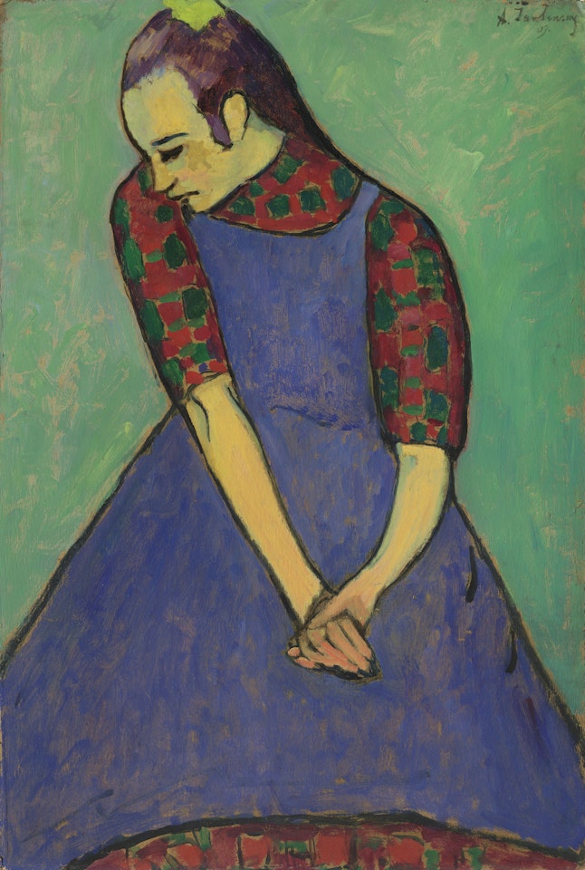 Blaue Schürze by Alexej von Jawlensky