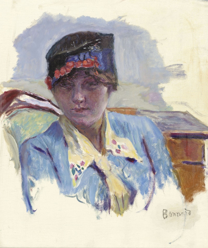 Jeune femme à la toque noire (étude) by Pierre Bonnard