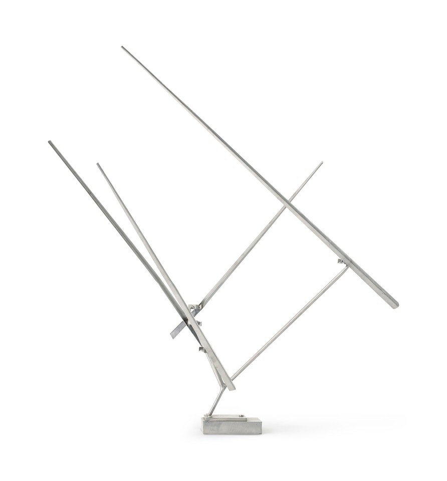 Tetrahedral Theme: 3 Fixed, 4 Moving Lines by George Rickey