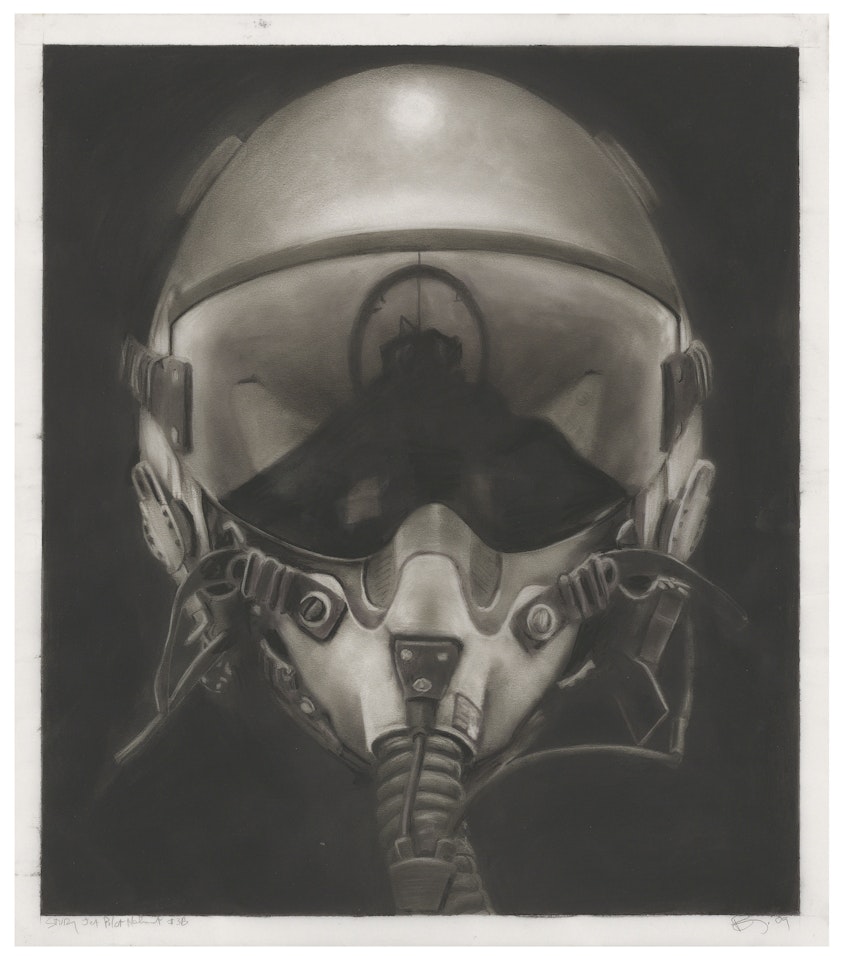 Study for Jet Pilot Helmet #3B by Robert Longo