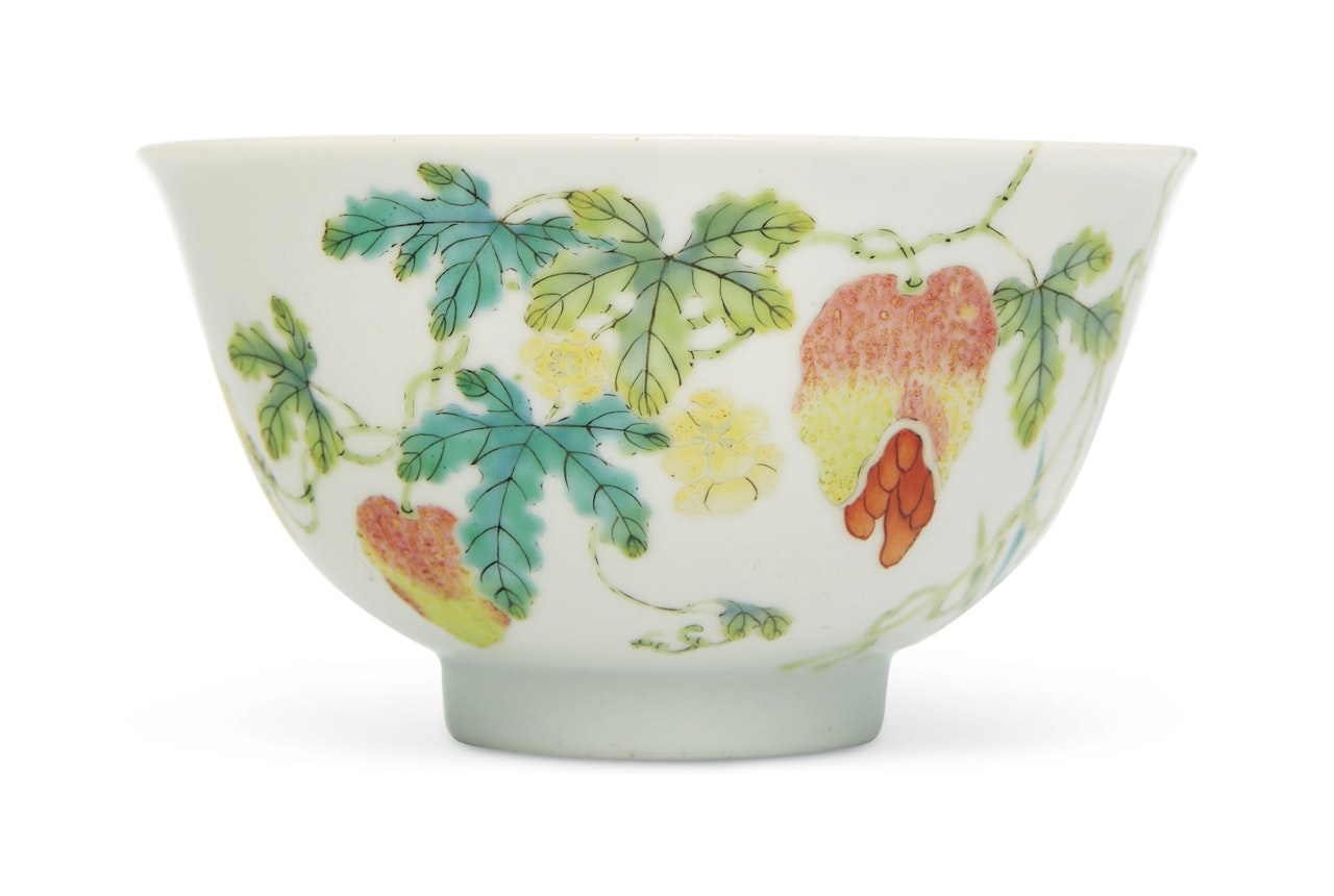 A FAMILLE ROSE 'BITTER MELON' BOWL by Anonymous
