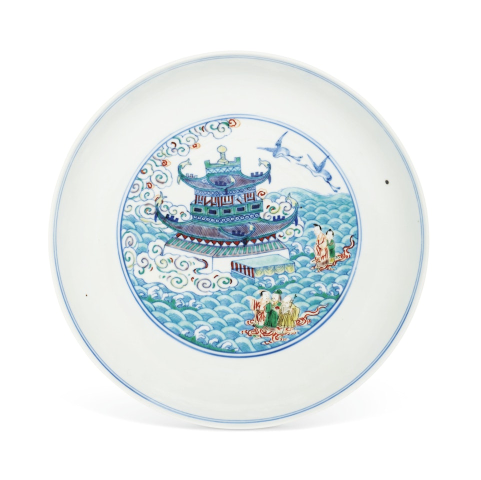 AN UNUSUAL DOUCAI DISH by Anonymous