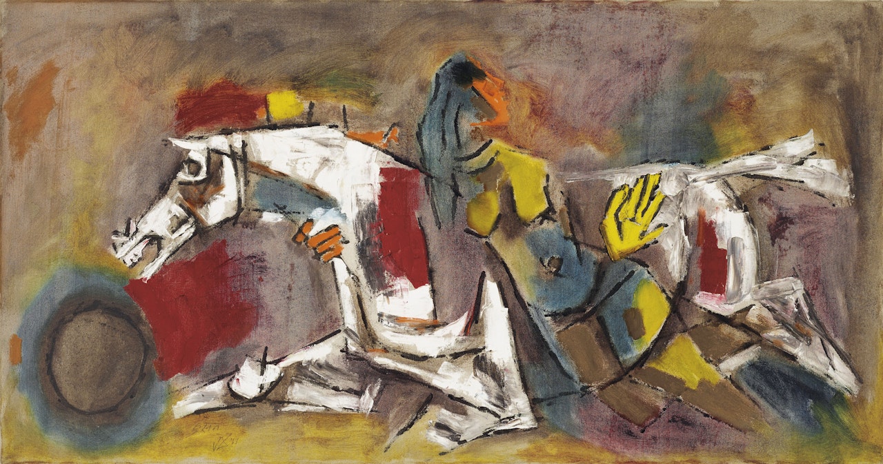 Untitled (Horse and Lady) by M.F. Husain