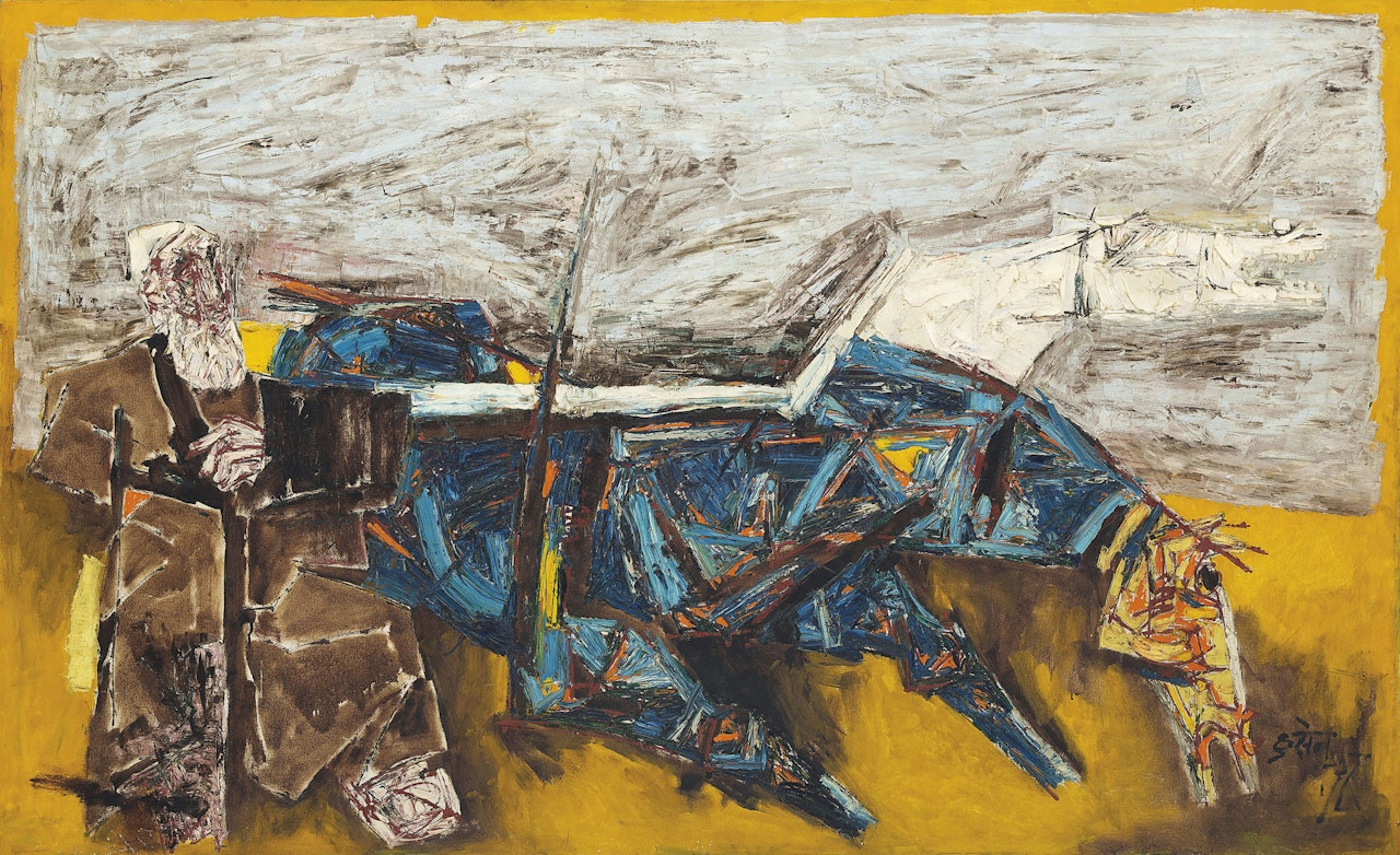 Untitled (Horses) by M.F. Husain