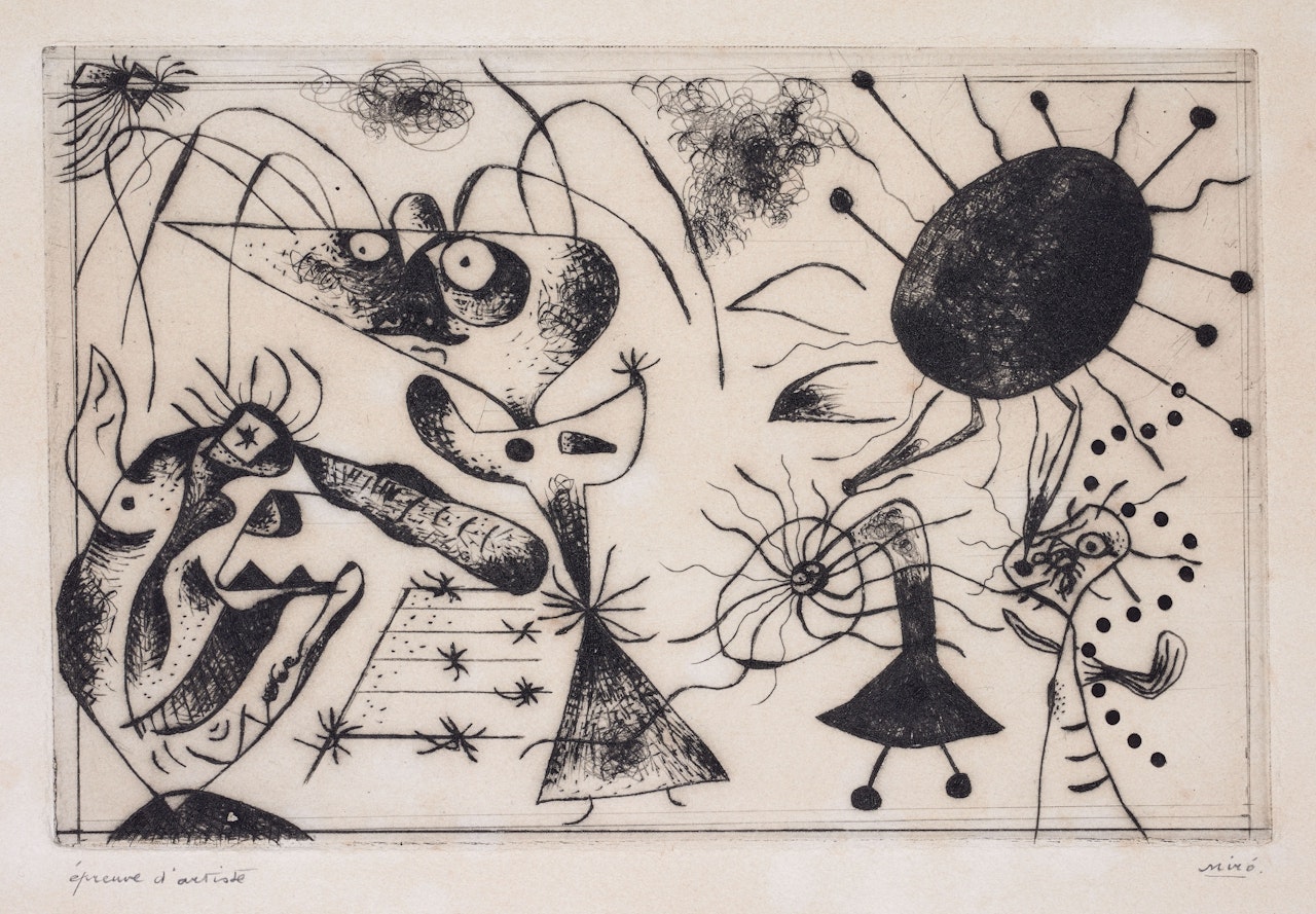 Série noire & rouge: One Plate by Joan Miró