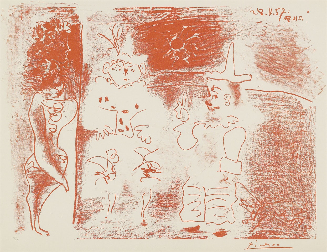 L'ecuyère et les clowns by Pablo Picasso