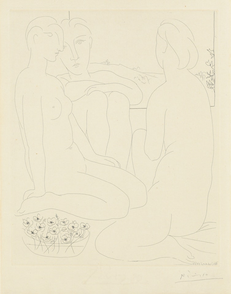 Trois femmes nues près d'une fenêtre, from: La Suite Vollard by Pablo Picasso