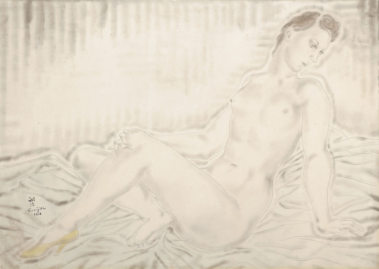 Nu à l'escarpin jaune (Nude with yellow shoe) by Leonard Tsuguharu Foujita