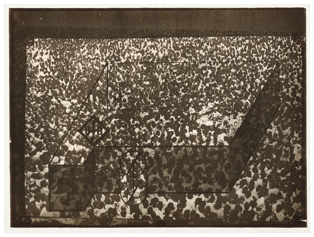 A detail of László Moholy-Nagy's Fotoplastik, a photomontage, 1925 by László Moholy-Nagy