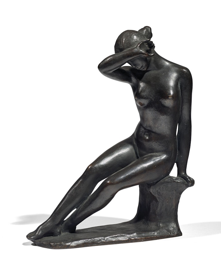 Jeune fille se voilant les yeux by Aristide Maillol