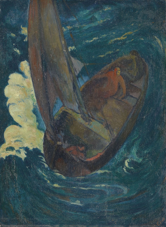 Homme dans une barque (d'après Paul Gauguin, "Album Noa-Noa" ) by George-Daniel de Monfreid