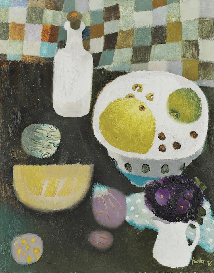 A Bowl of Fruit and Violets by Mary Fedden
