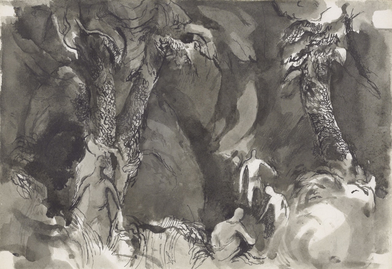 Four Figures at Ashton Gifford by Keith Vaughan