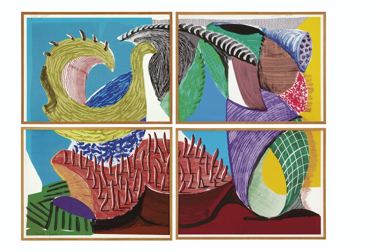 Four Part Splinge, from Some New Prints by David Hockney