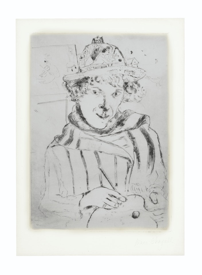 Selbstbildnis mit dem verzierten Hut, from Chagall by Marc Chagall