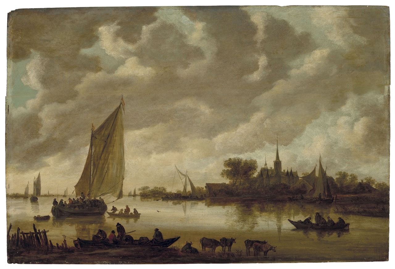 An estuary scene by Jan van Goyen