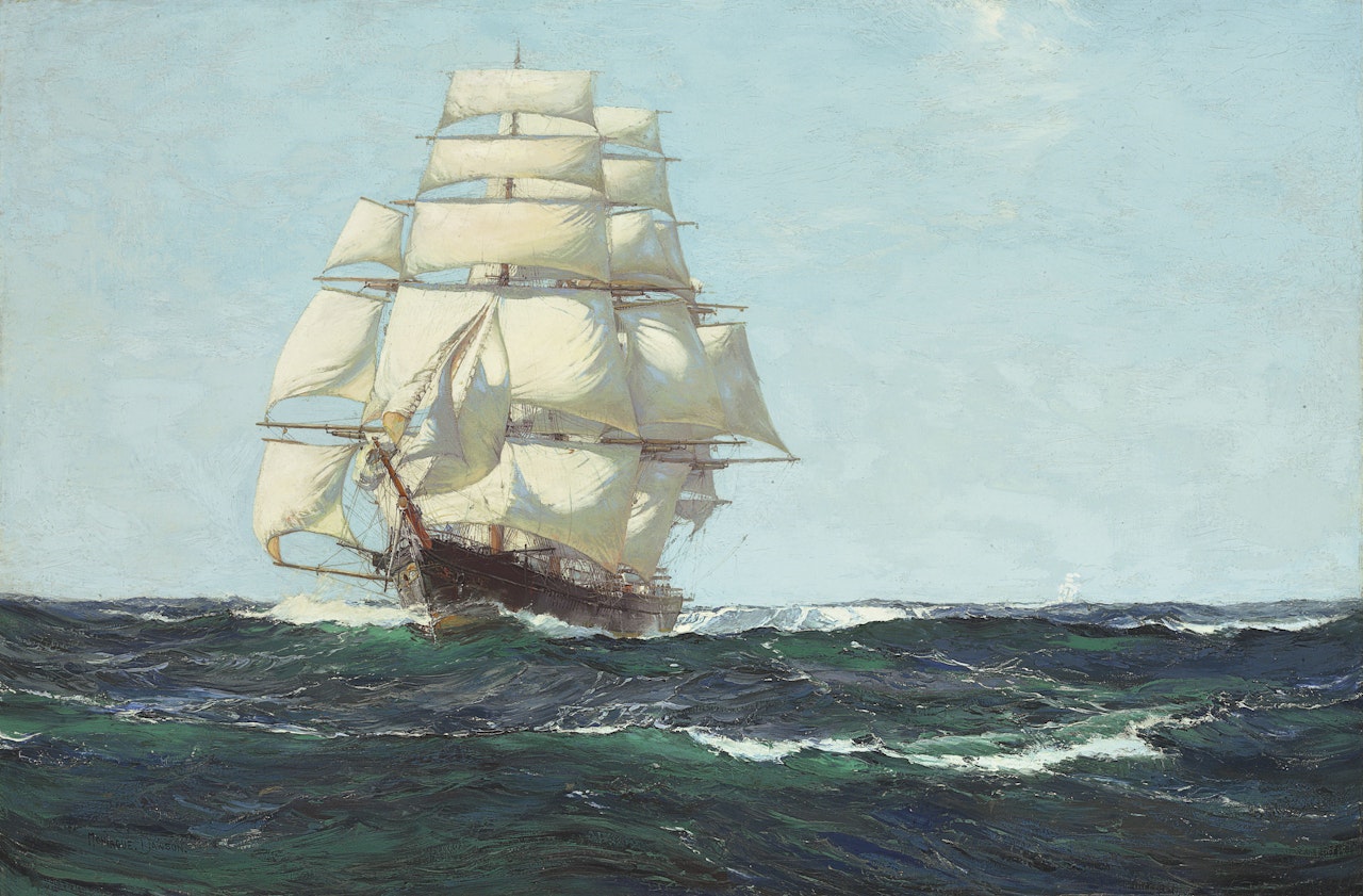 The Shelly 'Lightning' by Montague Dawson
