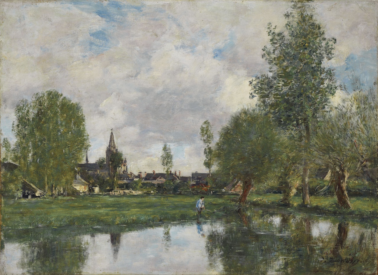 Village aux environs de Dunkerque by Eugène Boudin