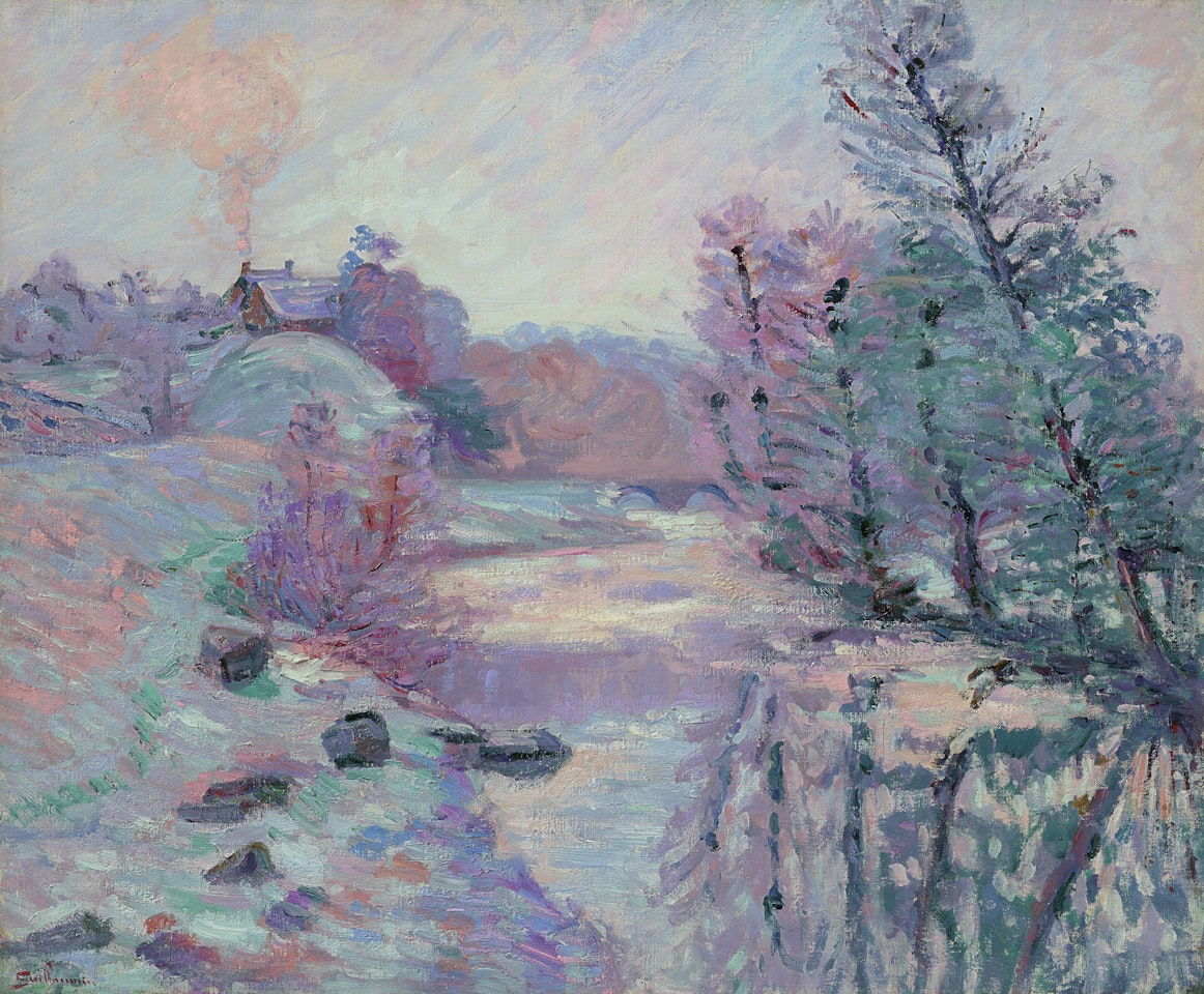 Gelée blanche, écluse de Bouchardon, Crozant by Armand Guillaumin