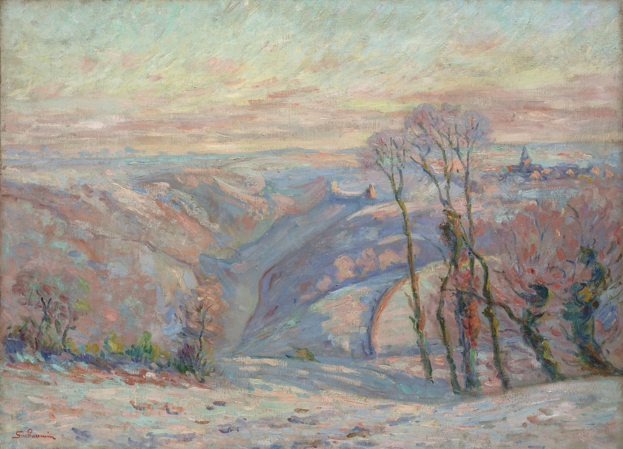 Gelée blanche au village de Crozant by Armand Guillaumin