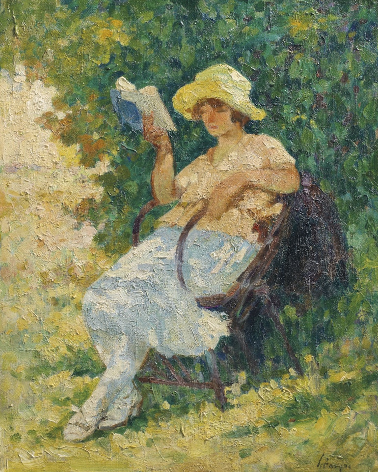 La lecture au jardin by Henri Lebasque