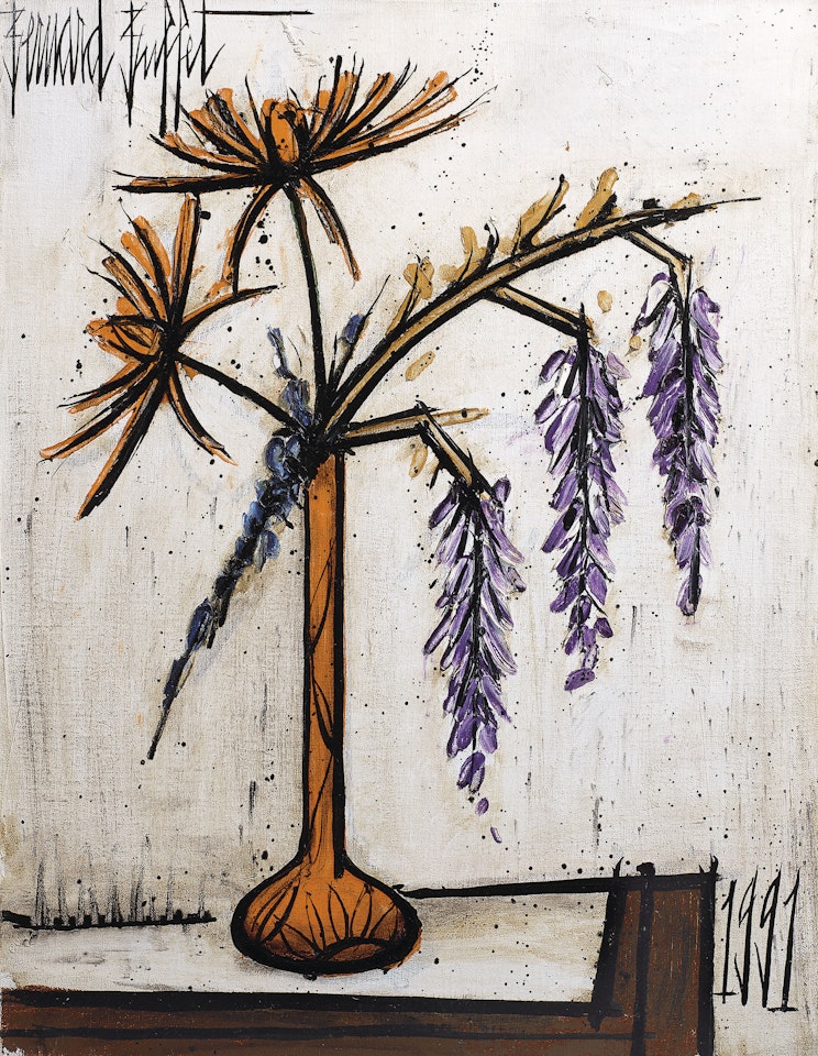 Dahlias et glycines by Bernard Buffet