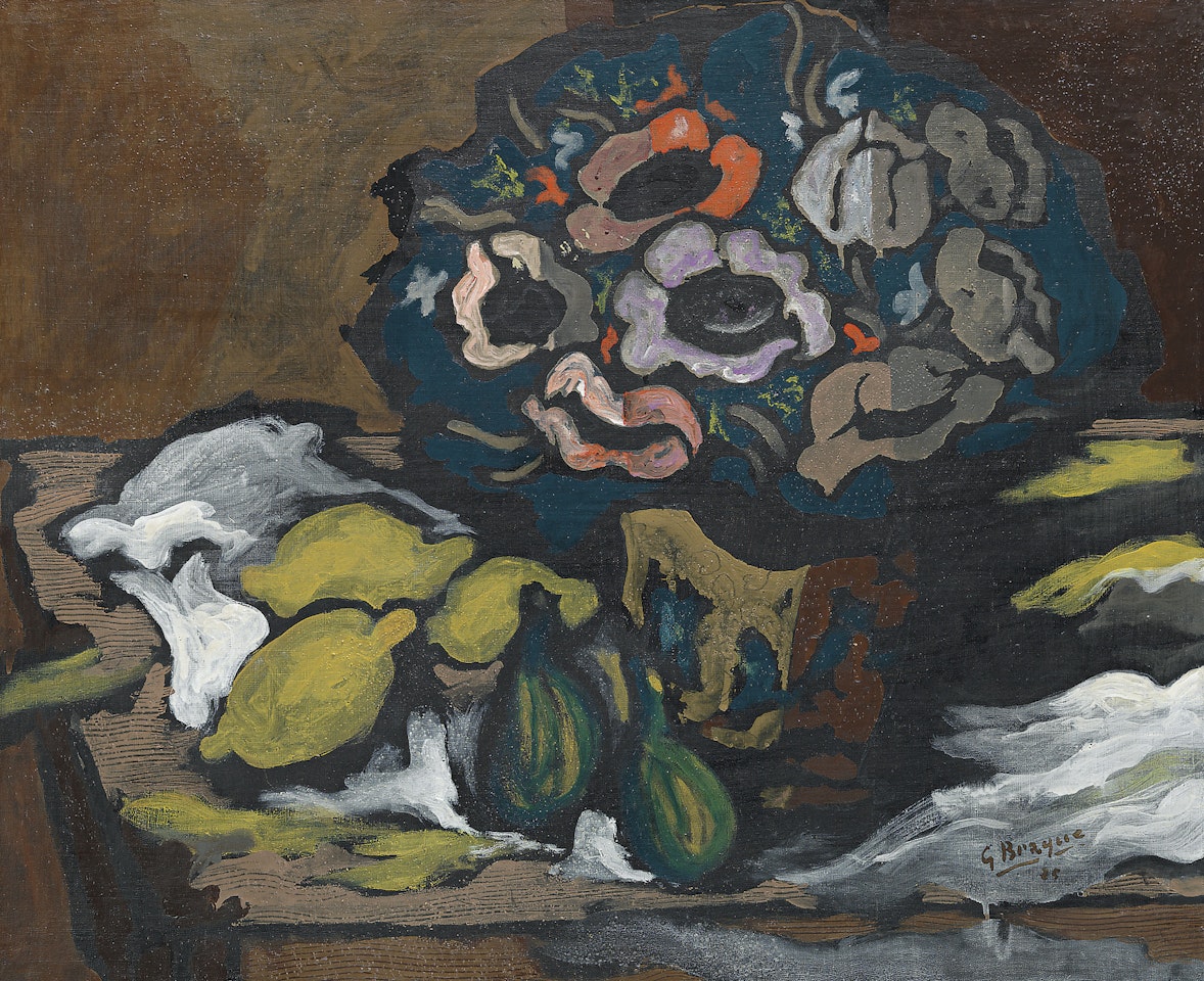Vase d'anémones (aux fruits) by Georges Braque