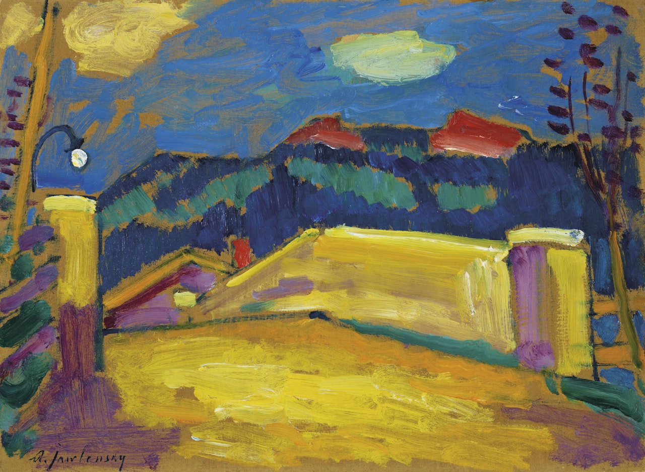 Landschaft mit Brücke by Alexej von Jawlensky