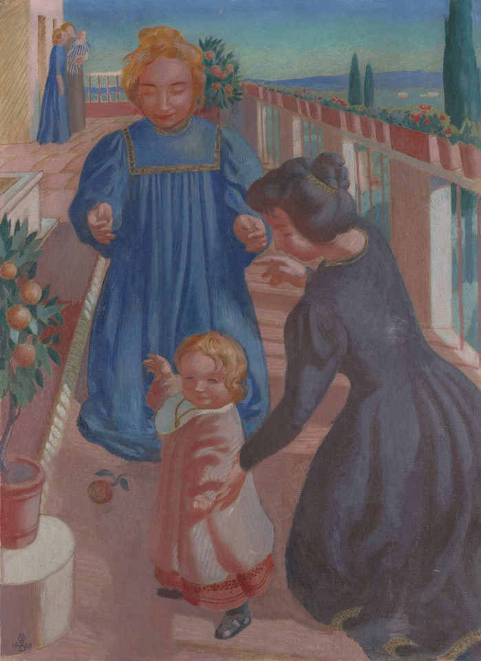 Les premiers pas sur la terrasse de Fiesole by Maurice Denis
