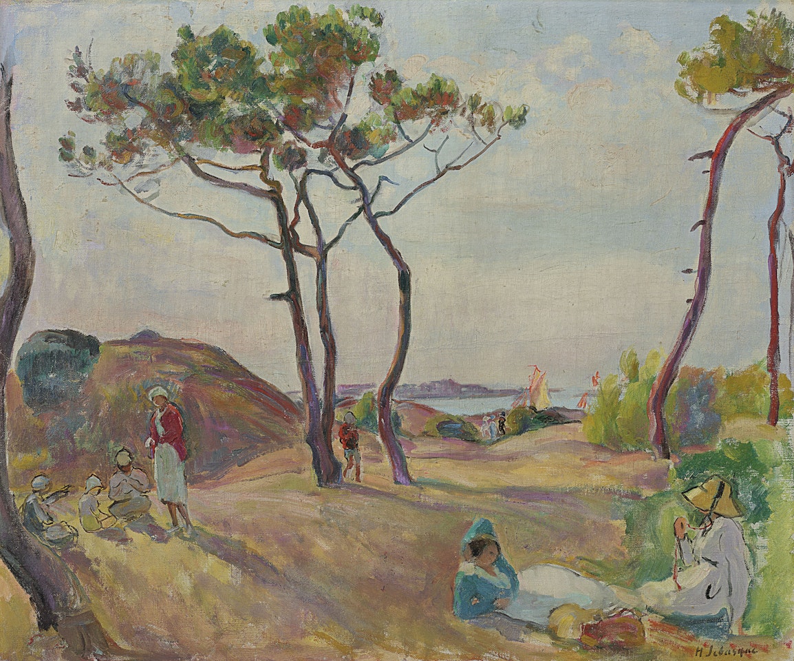 Le Pradet, les pins sur la plage by Henri Lebasque