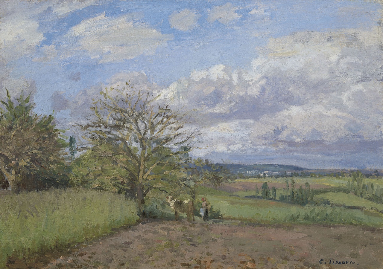 Paysage avec une vachère by Camille Pissarro