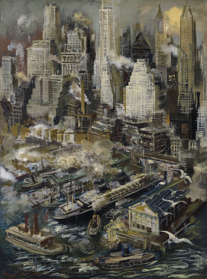New York Harbor by George Grosz