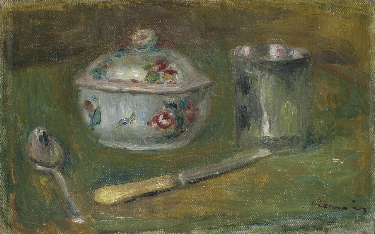 Sucrier, gobelet, cuillère et couteau by Pierre-Auguste Renoir
