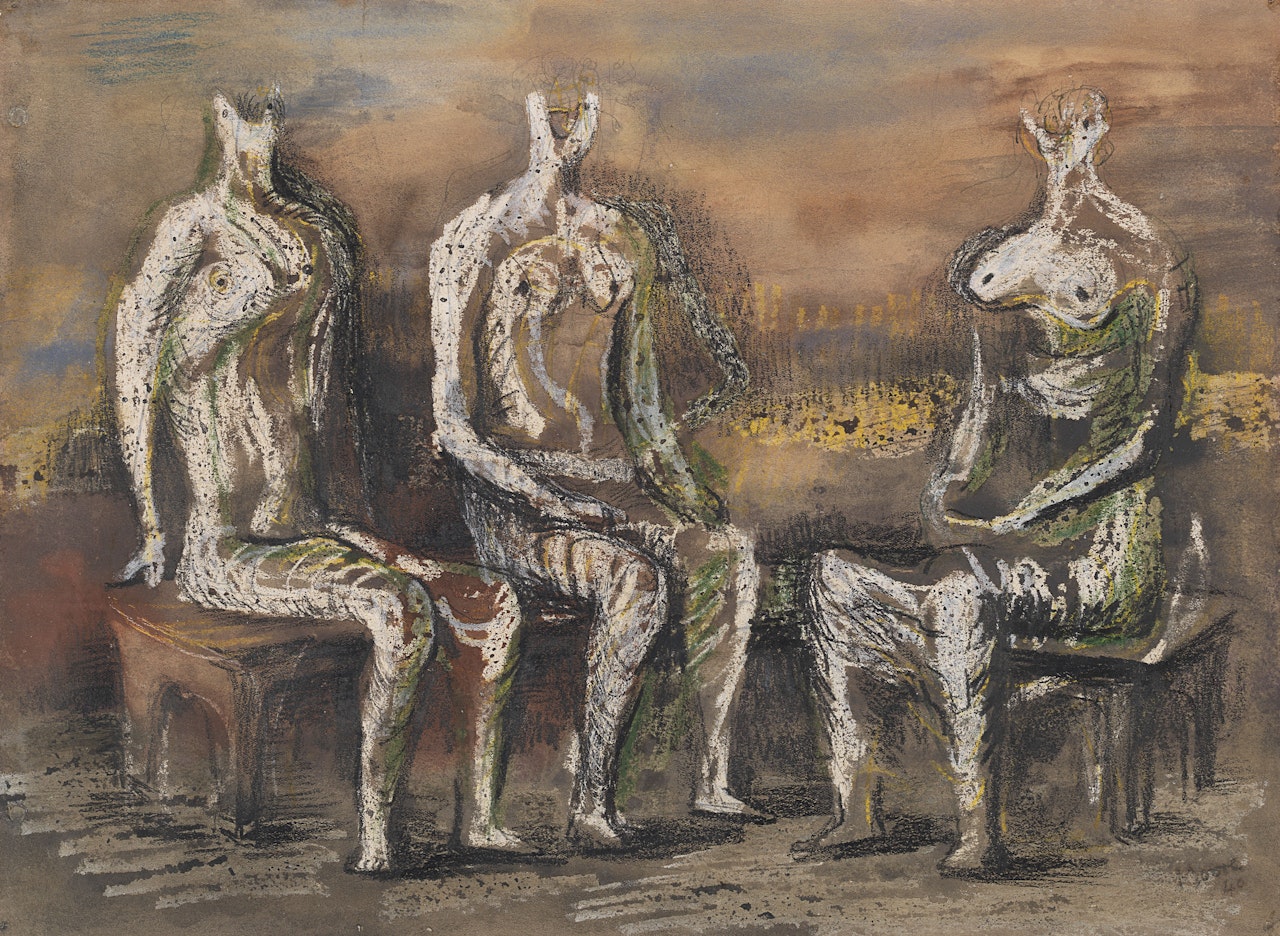 Three Seated Figures by Henry Moore
