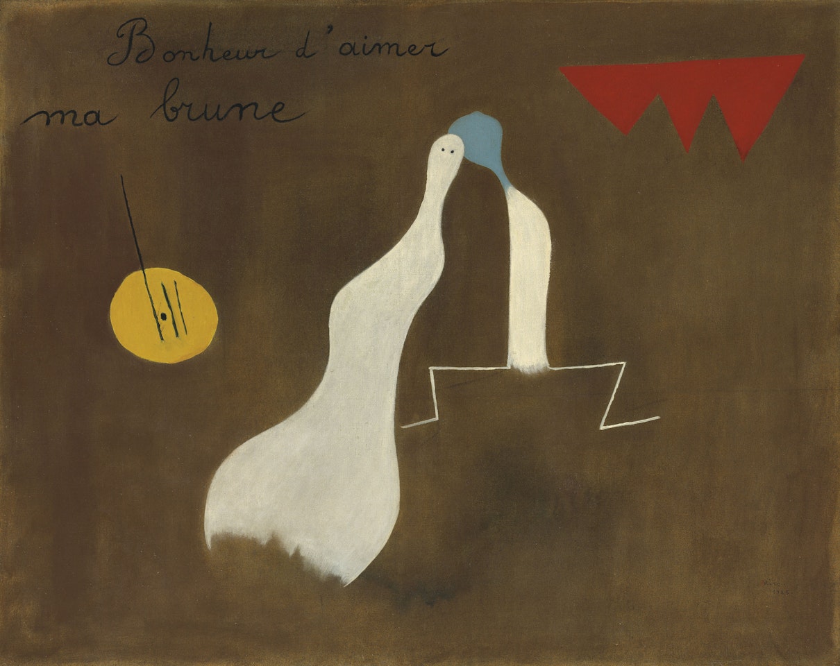 Peinture-poème (Bonheur d'aimer ma brune) by Joan Miró