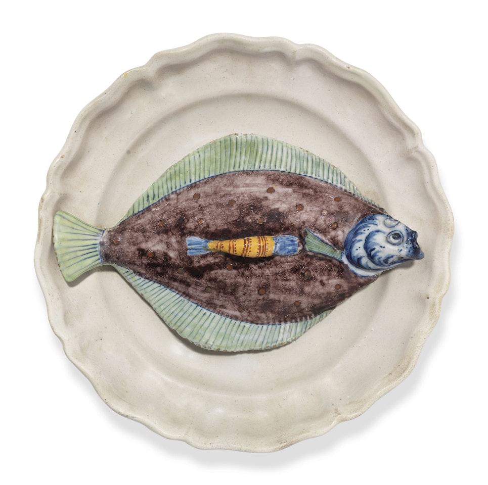 A FRENCH FAIENCE TROMPE L’OEIL PLATE by Anonymous