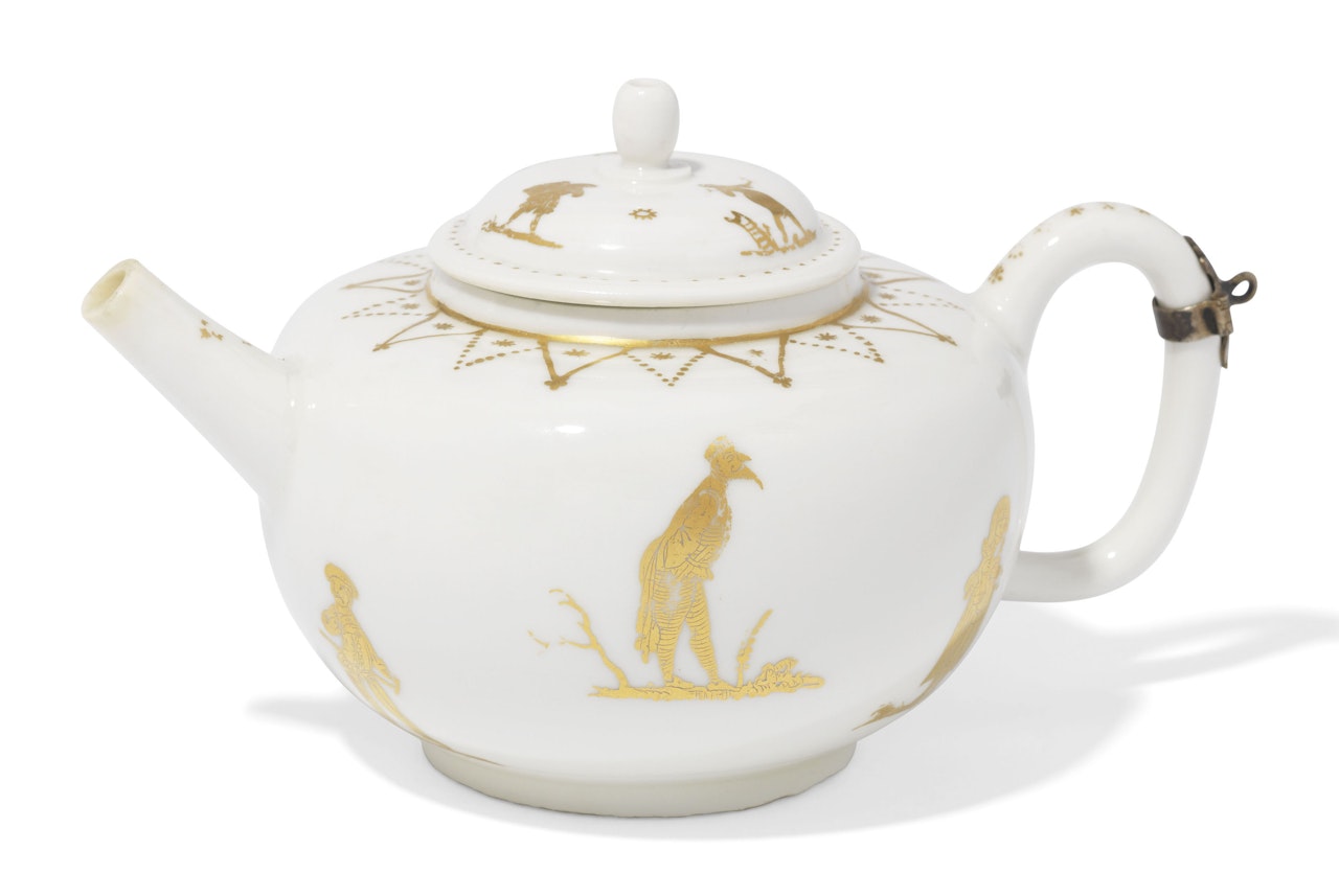 A BÖTTGER PORCELAIN TEAPOT AND COVER by Anonymous