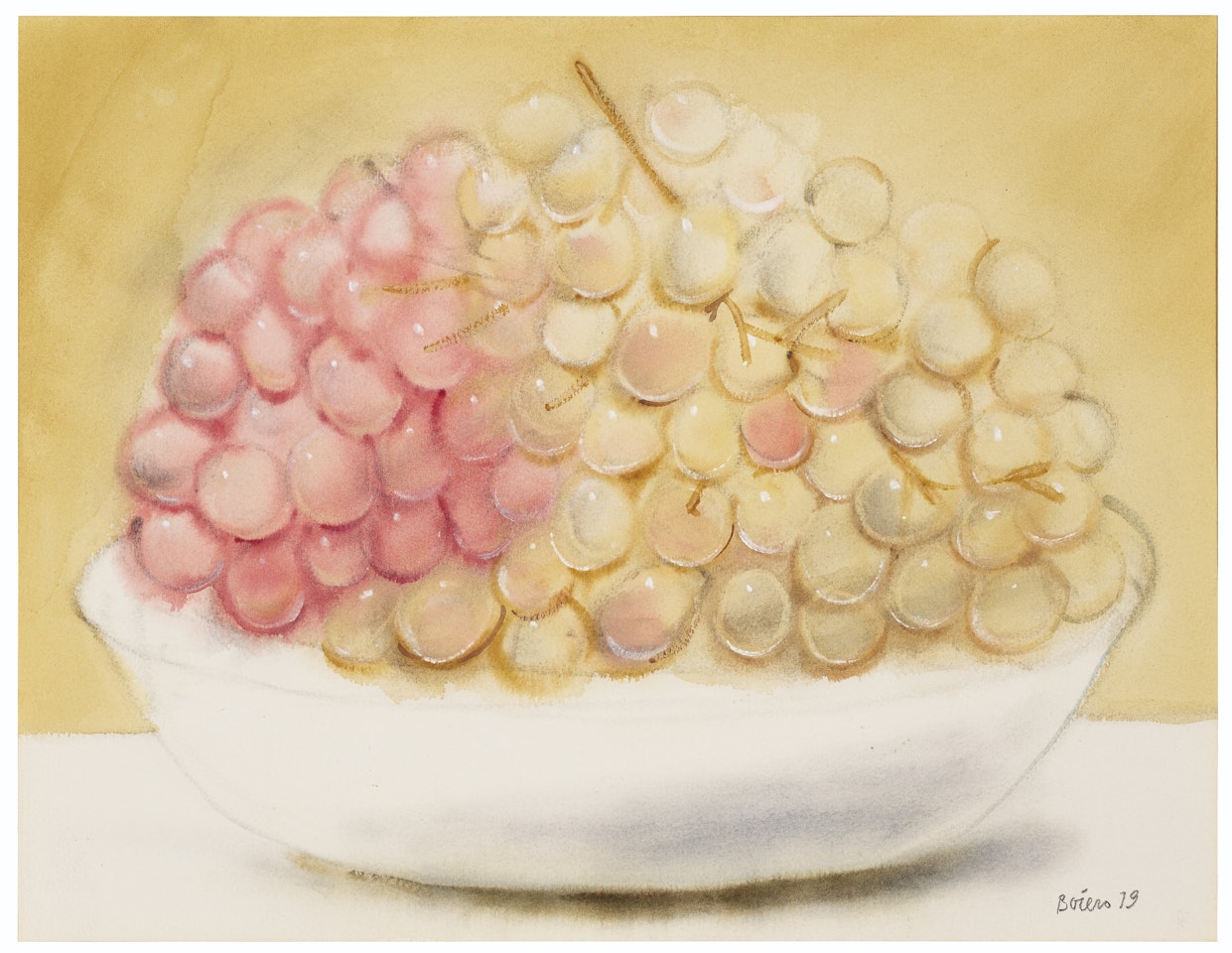 Frutero con uvas by Fernando Botero