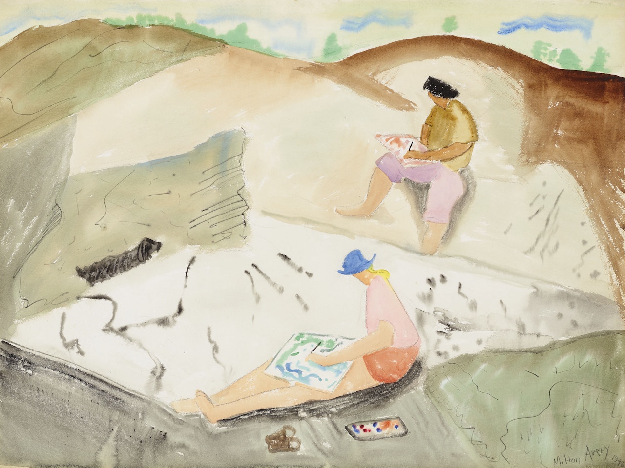 Summer Sketchers and Autumn Fields: A Double-Sided Work by Milton Avery