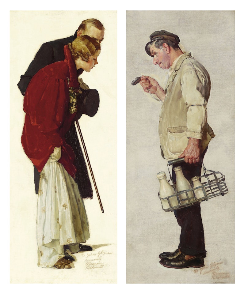 Studies for 'Couple with Milkman': A Pair of Works by Norman Rockwell