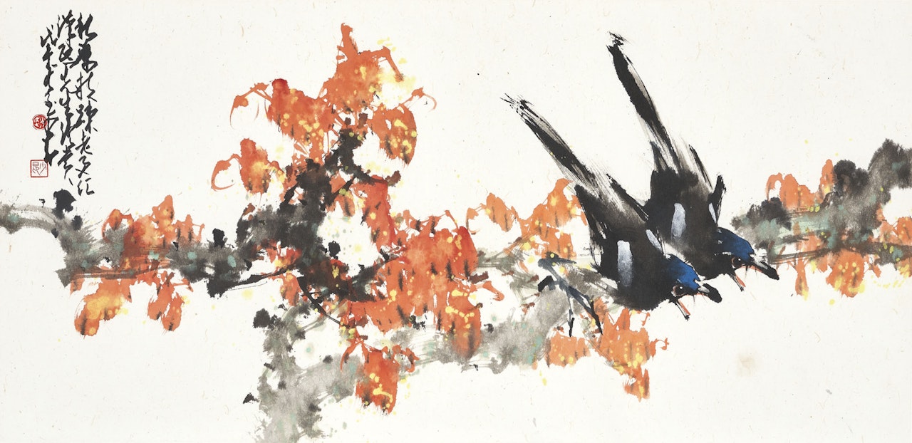 Two Birds on Branch by Zhao Shao'ang