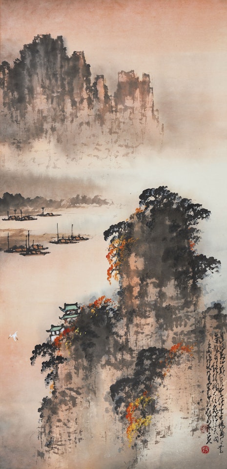 Autumn Mountain at River Bank by Zhao Shao'ang