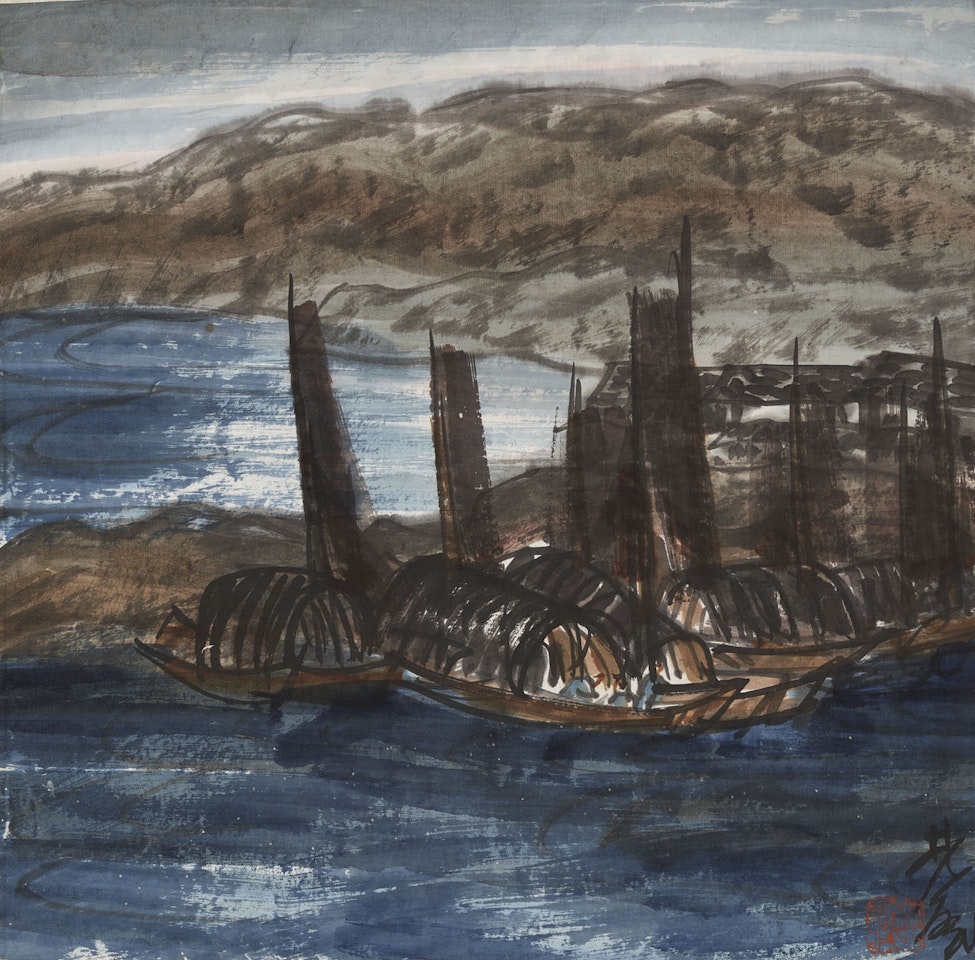 Fishing Boats by the Seashore by Lin Fengmian