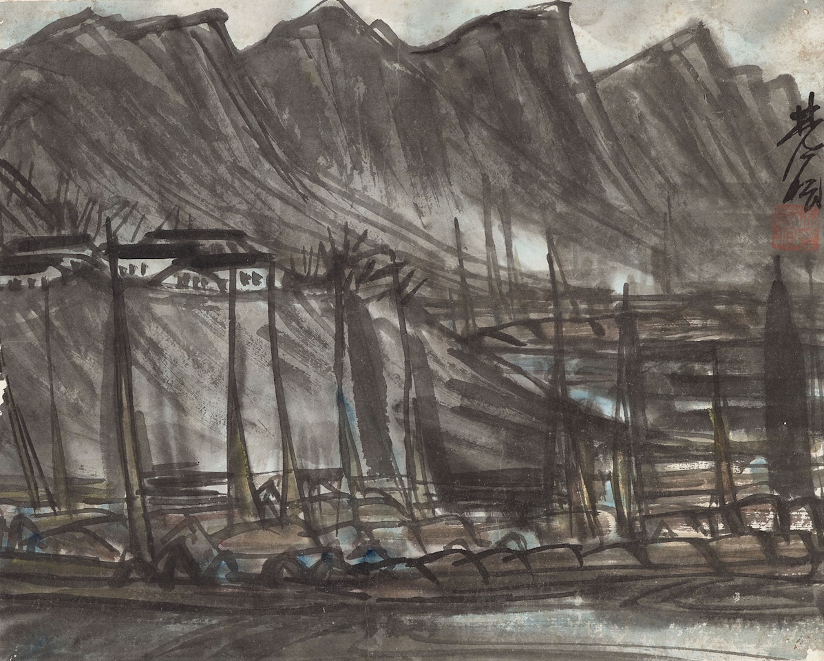 Fishing Port by Lin Fengmian