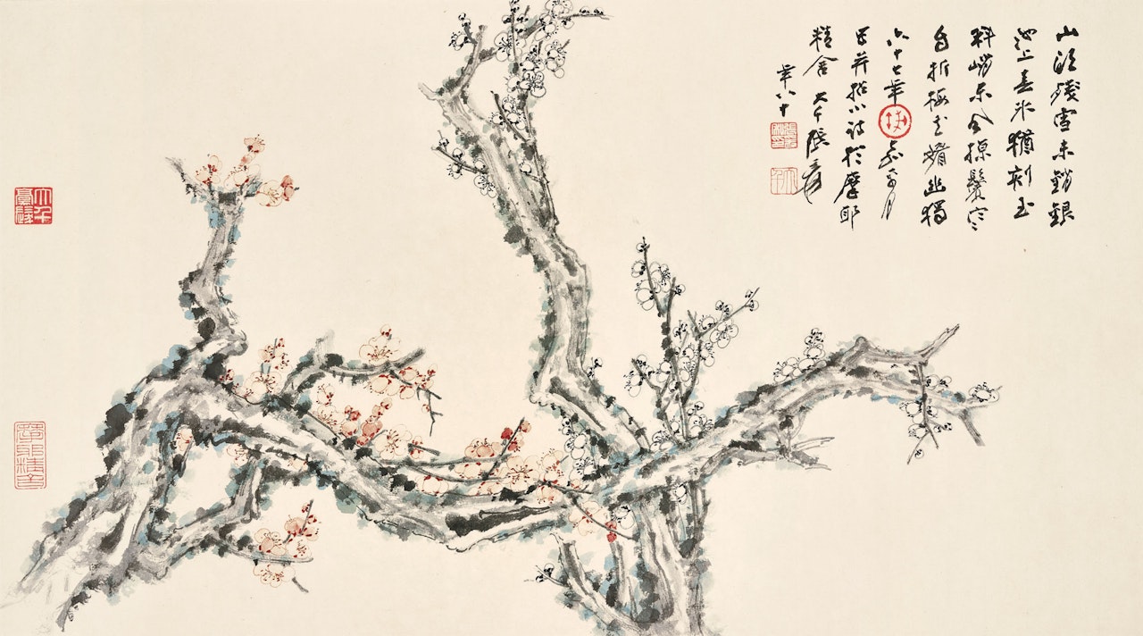 Plum Blossoms by Zhang Daqian
